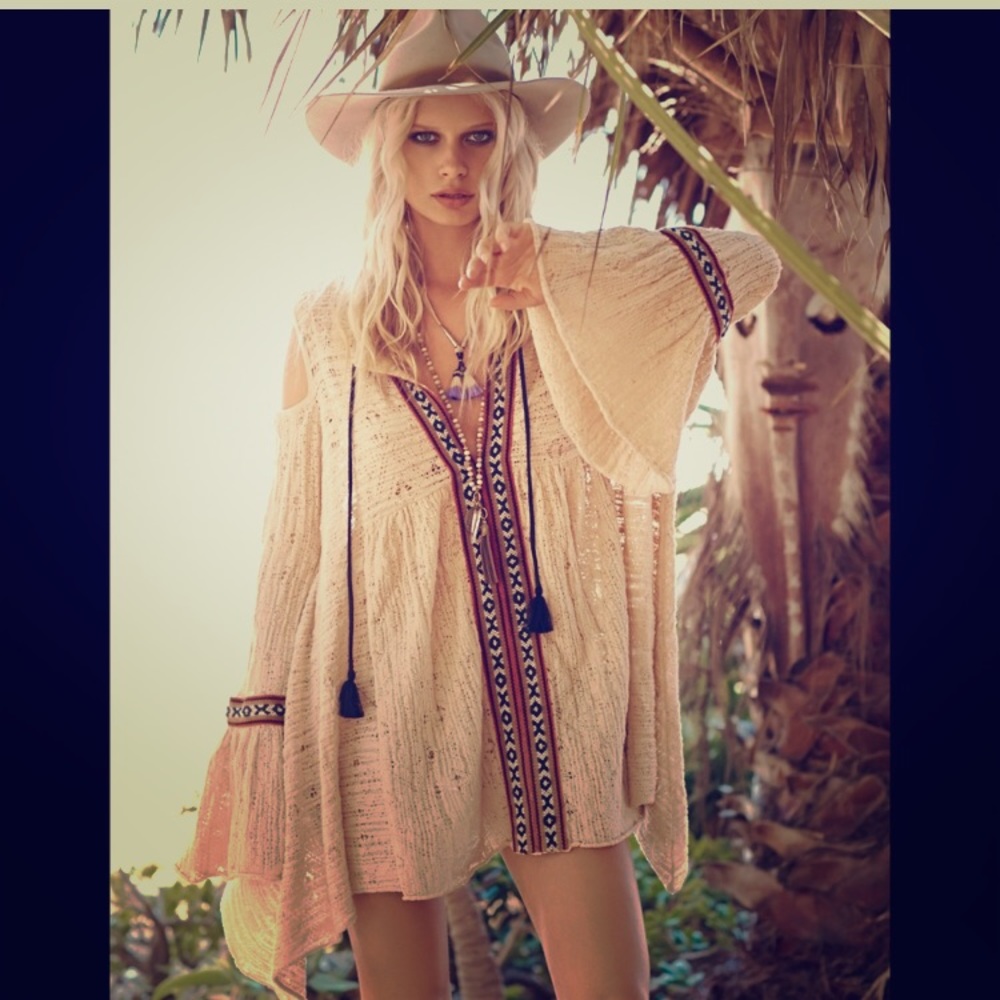 Free People “For the Love of Flowers” Tunic Top